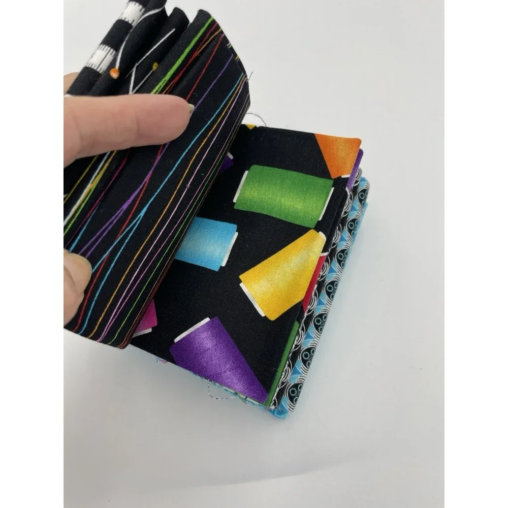 Benartex Sewing Prints‎ 10 Fat Quarters Cotton Fabric Blues Black - New Bundle